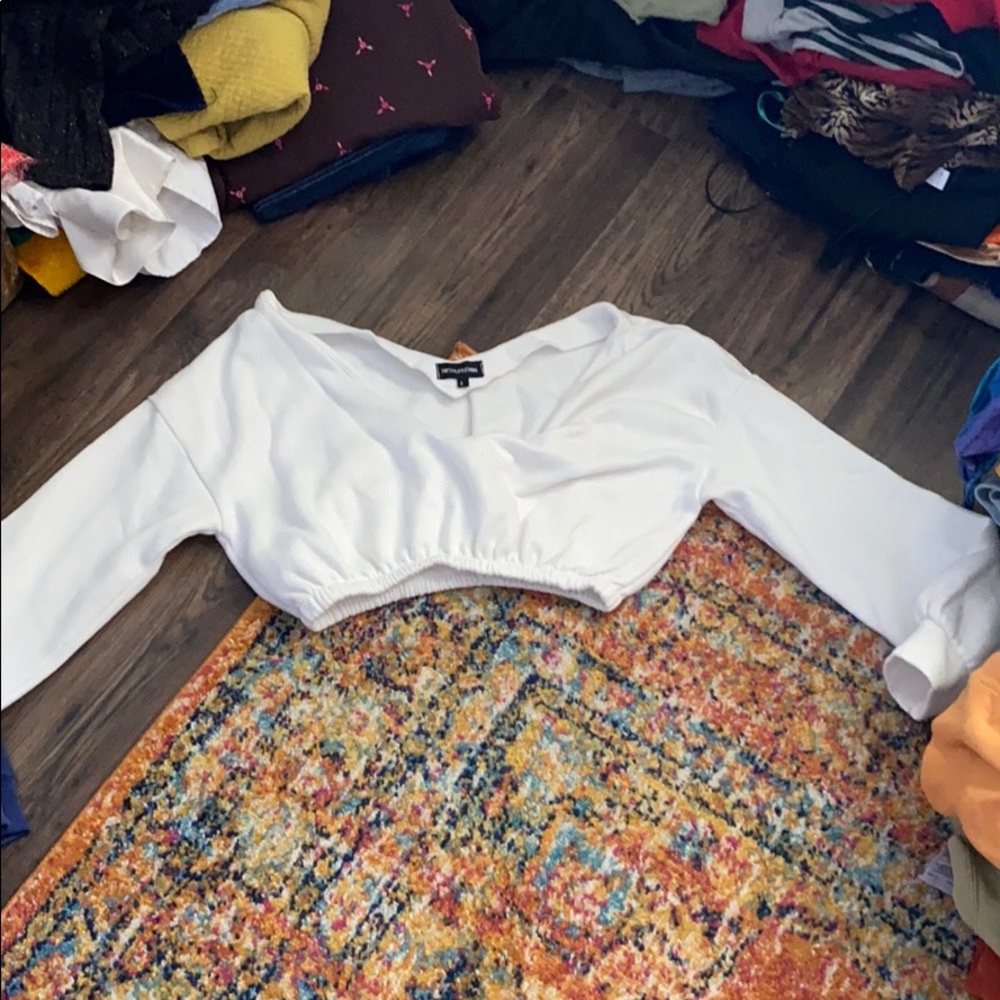Cropped white sweater